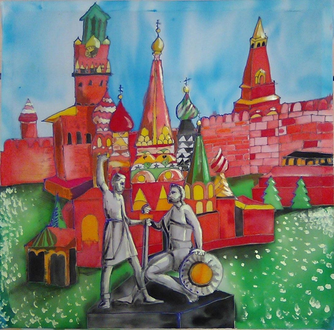 «Истории великие страницы». Детские работы в технике батик.